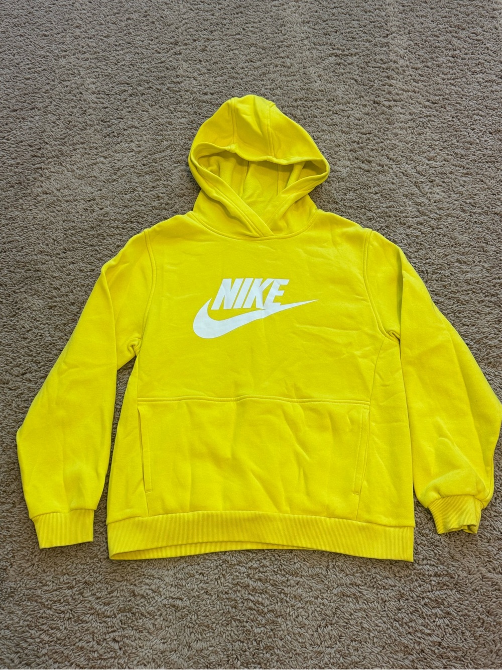Nike Youth Yellow Pullover Hoodie Sweatshirt, XL